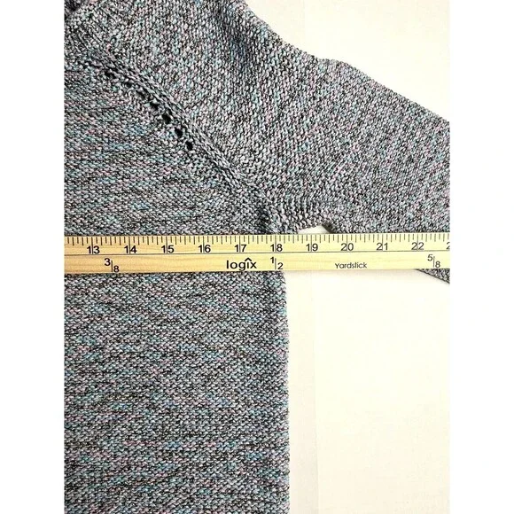 Talbots Women's Sweater Gray with Shades of Blue /Pink Roll Neck  Size Medium - Picture 16 of 16